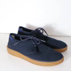 Rothy's Mens Monty Sneakers Size 10 Navy Blue Hemp Casual Oxford Lace Up